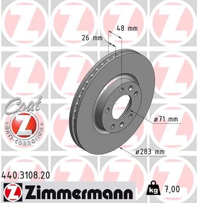ZIMMERMANN 440.3108.20 Brake Disc