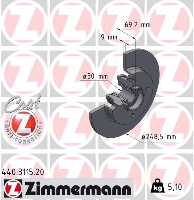 ZIMMERMANN 440.3115.20 Brake Disc