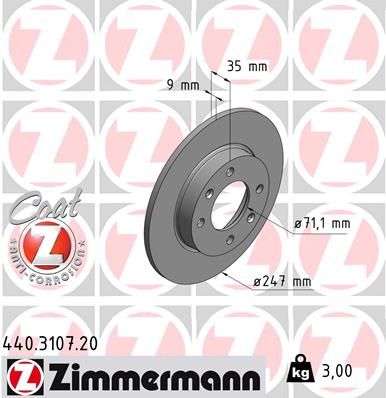 ZIMMERMANN 440.3107.20 Brake Disc
