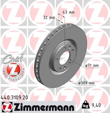ZIMMERMANN 440.3109.20 Brake Disc
