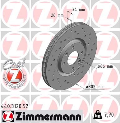 Brake Disc ZIMMERMANN 440.3120.52