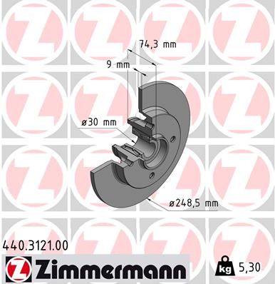 ZIMMERMANN 440.3121.00 Brake Disc