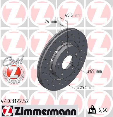 ZIMMERMANN 440.3122.52 Brake Disc