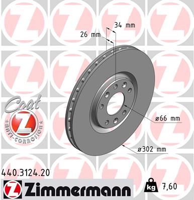 Brake Disc ZIMMERMANN 440.3124.20
