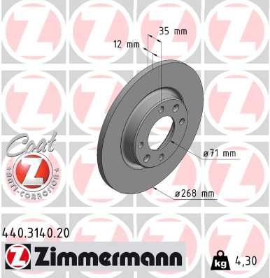 Brake Disc ZIMMERMANN 440.3140.20