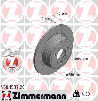 ZIMMERMANN 450.1537.20 Brake Disc