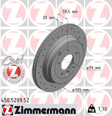 ZIMMERMANN 450.5209.52 Brake Disc