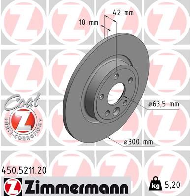 Brake Disc ZIMMERMANN 450.5211.20
