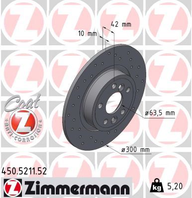 Brake Disc ZIMMERMANN 450.5211.52