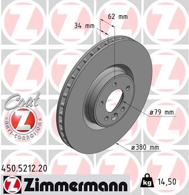 Brake Disc ZIMMERMANN 450.5212.20