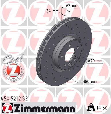 Brake Disc ZIMMERMANN 450.5212.52