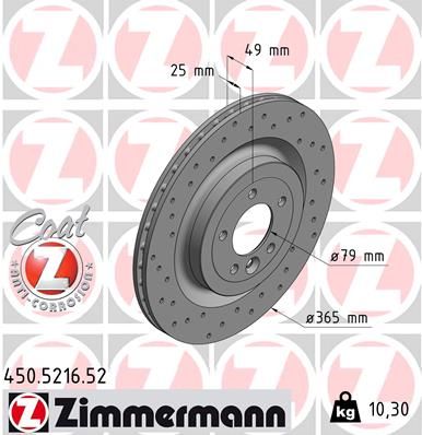 Brake Disc ZIMMERMANN 450.5216.52