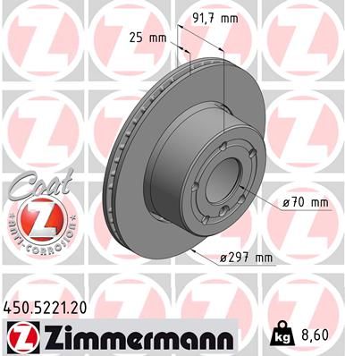 Brake Disc ZIMMERMANN 450.5221.20