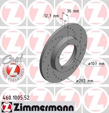 Brake Disc ZIMMERMANN 460.1005.52
