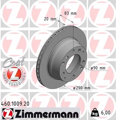 Brake Disc ZIMMERMANN 460.1009.20