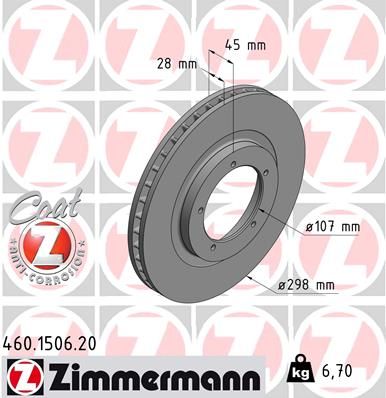ZIMMERMANN 460.1506.20 Brake Disc