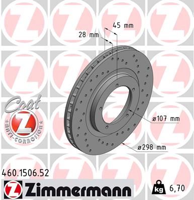 Brake Disc ZIMMERMANN 460.1506.52