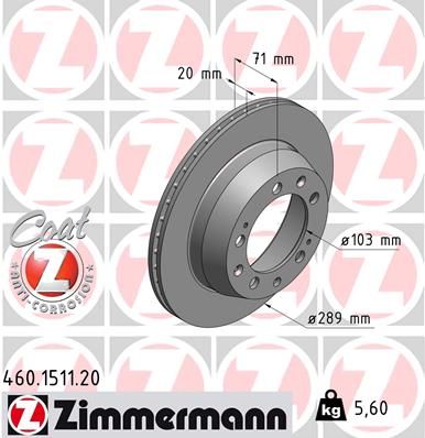 Brake Disc ZIMMERMANN 460.1511.20