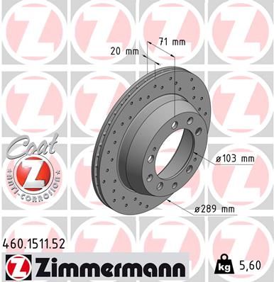 Brake Disc ZIMMERMANN 460.1511.52
