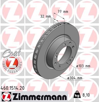 Brake Disc ZIMMERMANN 460.1514.20
