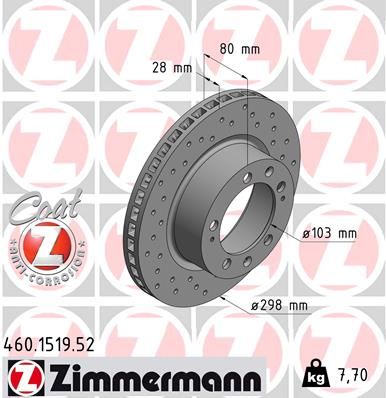 ZIMMERMANN 460.1519.52 Brake Disc