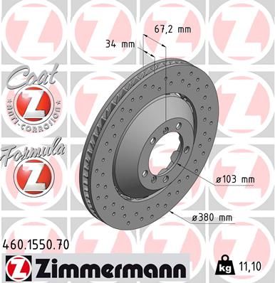 ZIMMERMANN 460.1550.70 Brake Disc
