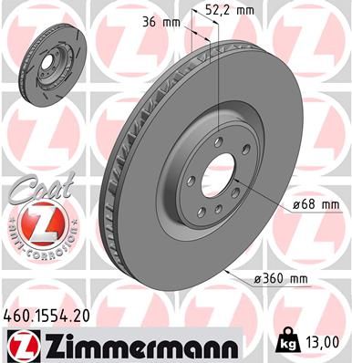 ZIMMERMANN 460.1554.20 Brake Disc