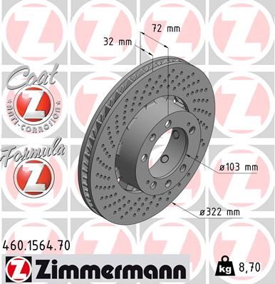 ZIMMERMANN 460.1564.70 Brake Disc