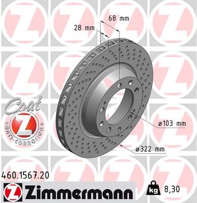 Brake Disc ZIMMERMANN 460.1567.20