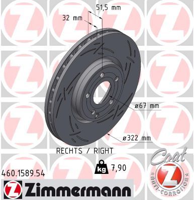 ZIMMERMANN 460.1589.54 Brake Disc