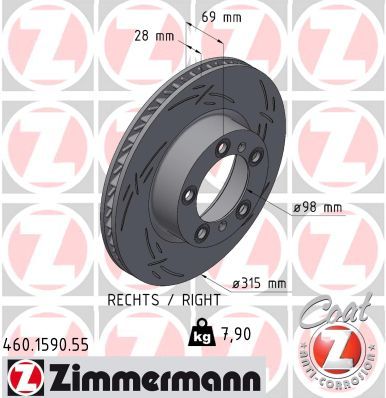 ZIMMERMANN 460.1590.55 Brake Disc