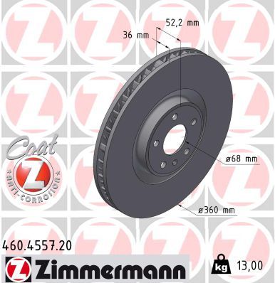 Brake Disc ZIMMERMANN 460.4557.20