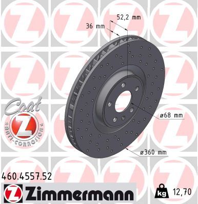 ZIMMERMANN 460.4557.52 Brake Disc