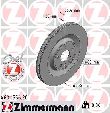 Brake Disc ZIMMERMANN 460.1556.20