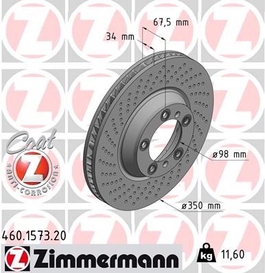 Brake Disc ZIMMERMANN 460.1573.20