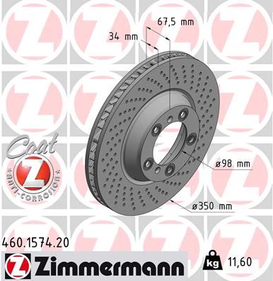 Brake Disc ZIMMERMANN 460.1574.20