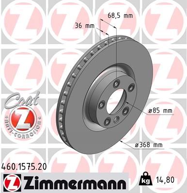 Brake Disc ZIMMERMANN 460.1575.20