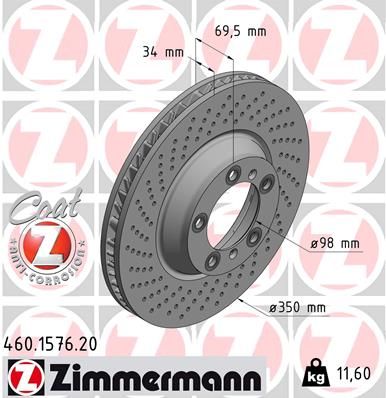 Brake Disc ZIMMERMANN 460.1577.20