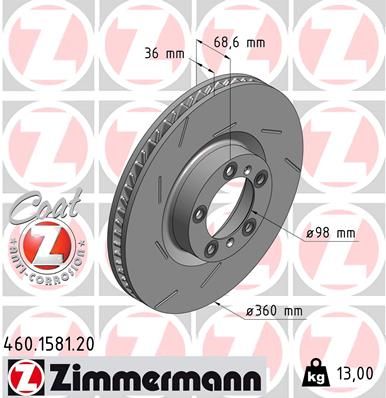 Brake Disc ZIMMERMANN 460.1581.20