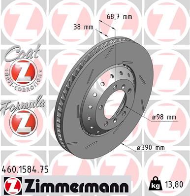 Brake Disc ZIMMERMANN 460.1584.75