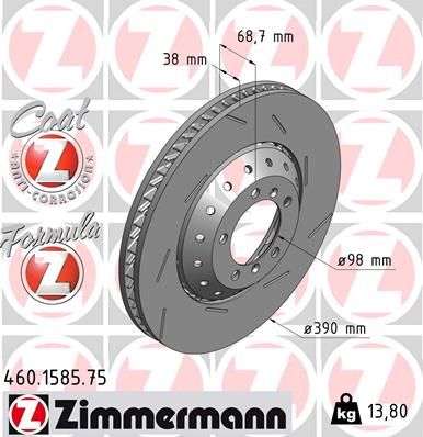 ZIMMERMANN 460.1585.75 Brake Disc