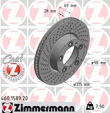 ZIMMERMANN 460.1589.20 Brake Disc