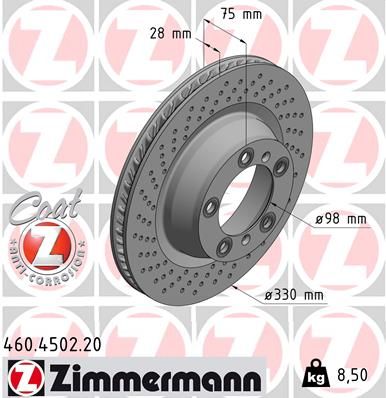Brake Disc ZIMMERMANN 460.4502.20