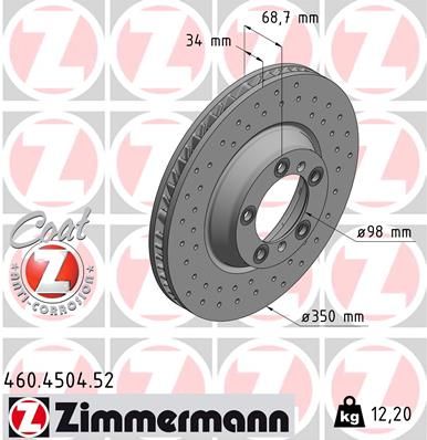 Brake Disc ZIMMERMANN 460.4504.52