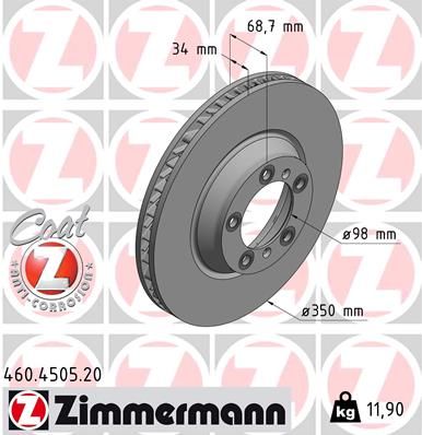 ZIMMERMANN 460.4505.20 Brake Disc