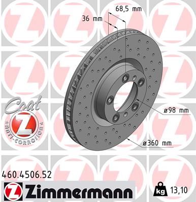 ZIMMERMANN 460.4506.52 Brake Disc