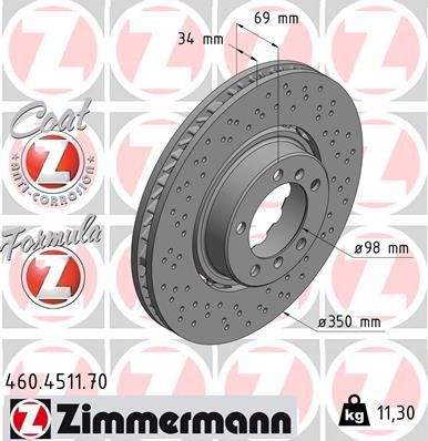 Brake Disc ZIMMERMANN 460.4511.70