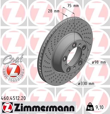 Brake Disc ZIMMERMANN 460.4512.20
