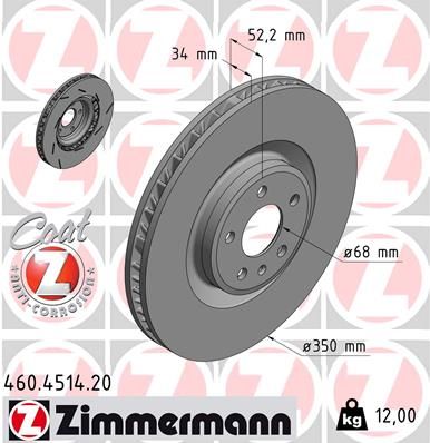Brake Disc ZIMMERMANN 460.4514.20