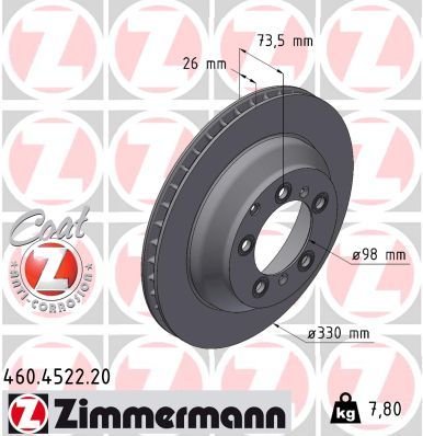 Brake Disc ZIMMERMANN 460.4522.20